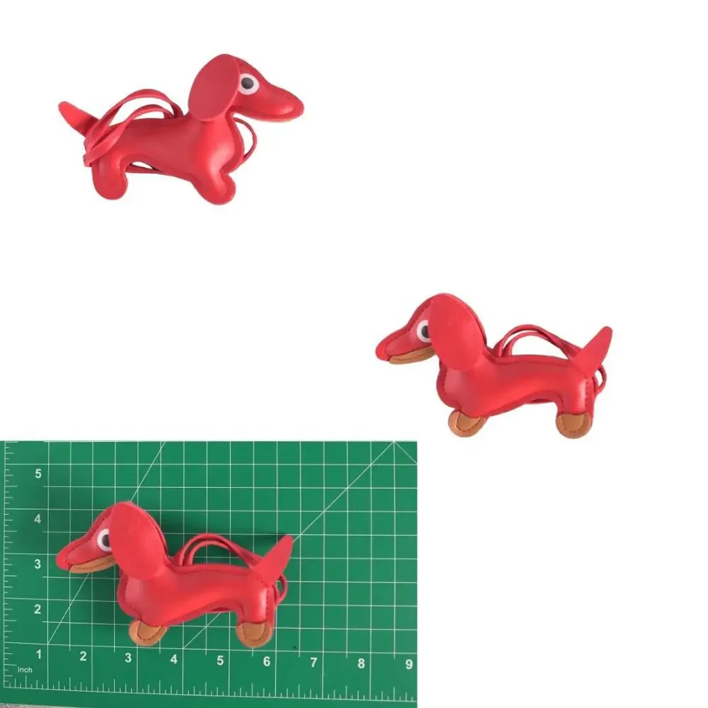 Dachshund Bag Charm Keychain Faux Leather Dog Mom Y2K Cottagecore Red NWT - Picture 9 of 11